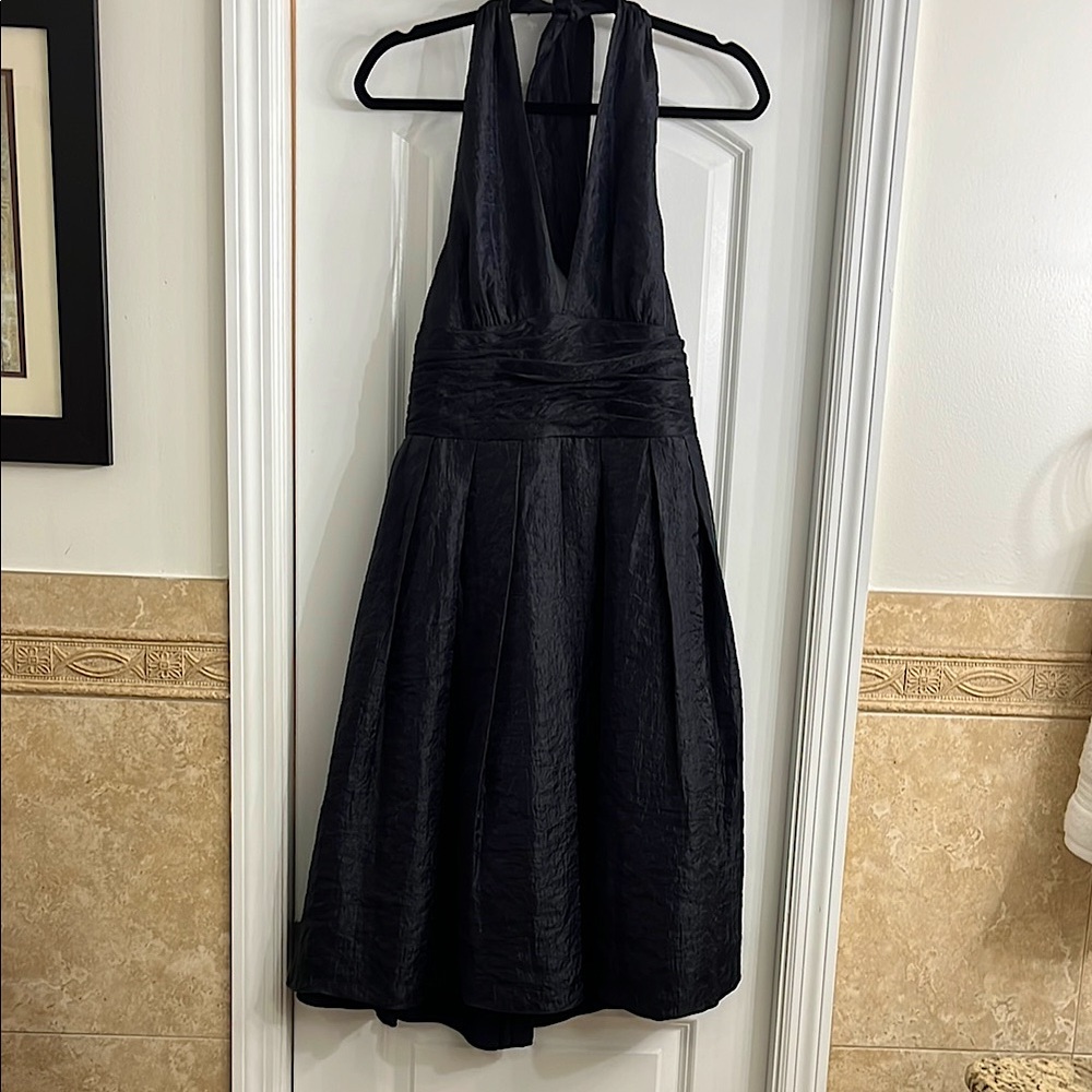 Stunning backless halter cocktail dress.